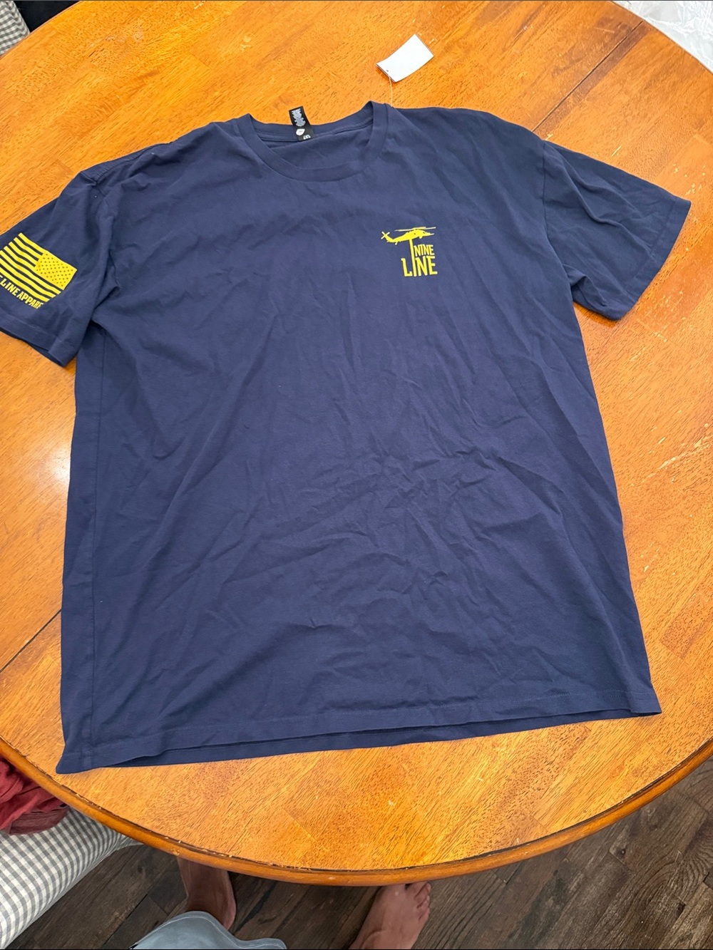 Nine Line Navy Short-Sleeve Tee with Yellow Logo - Men's Casual Crew xxl